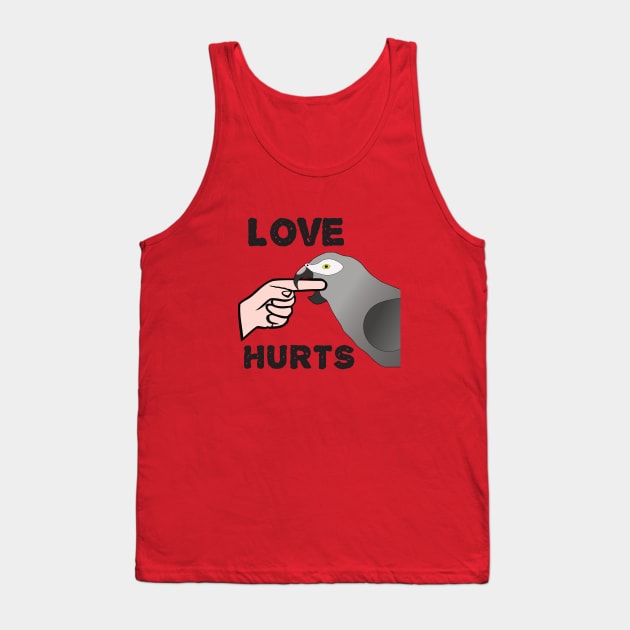 Love Hurts - Timneh African Grey Parrot Tank Top by Einstein Parrot